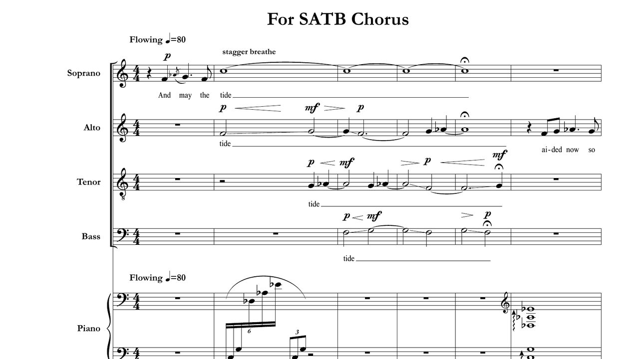 First page of the score of And May the Tide