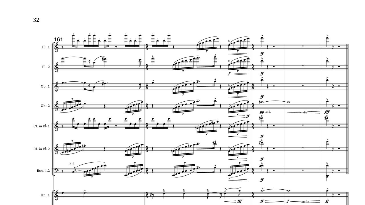 First page of the score of Atmospheres