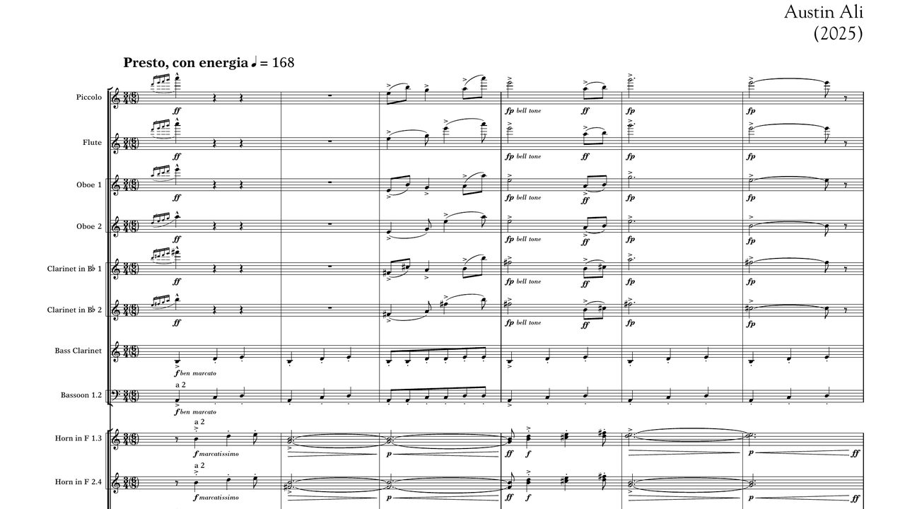 First page of the score of Boss Battle Sonata