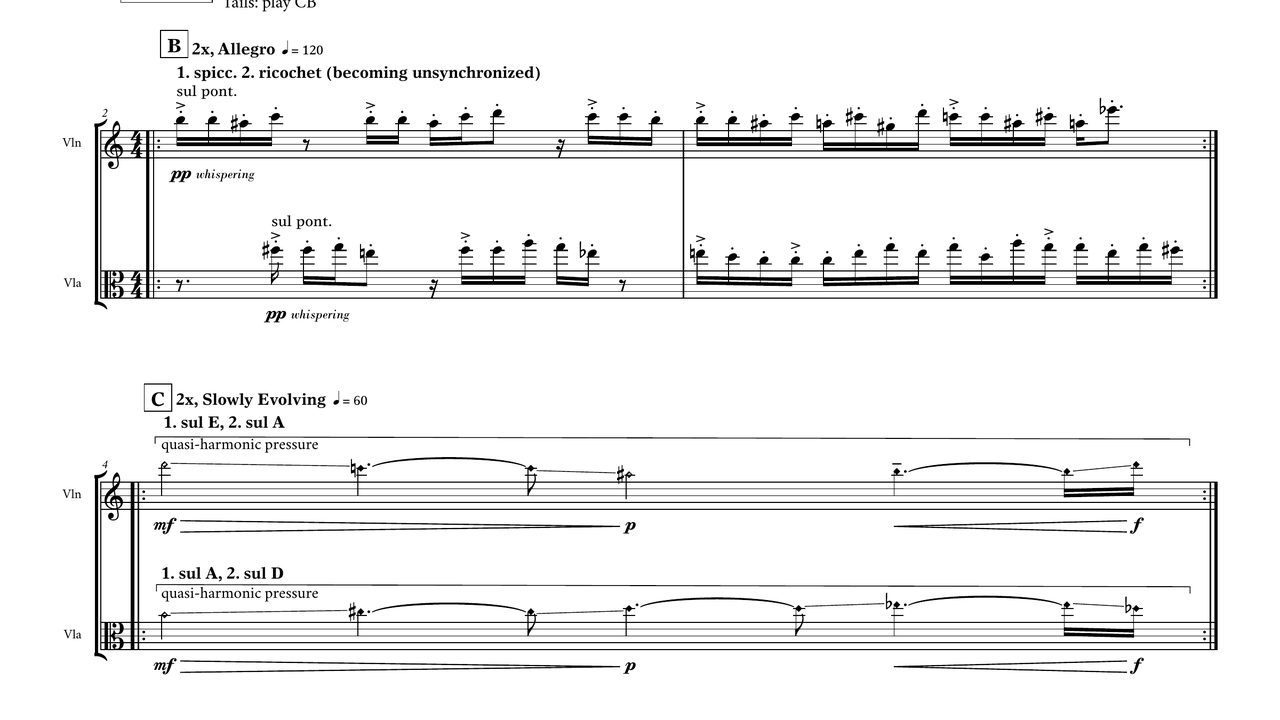 First page of the score of Game of Heads