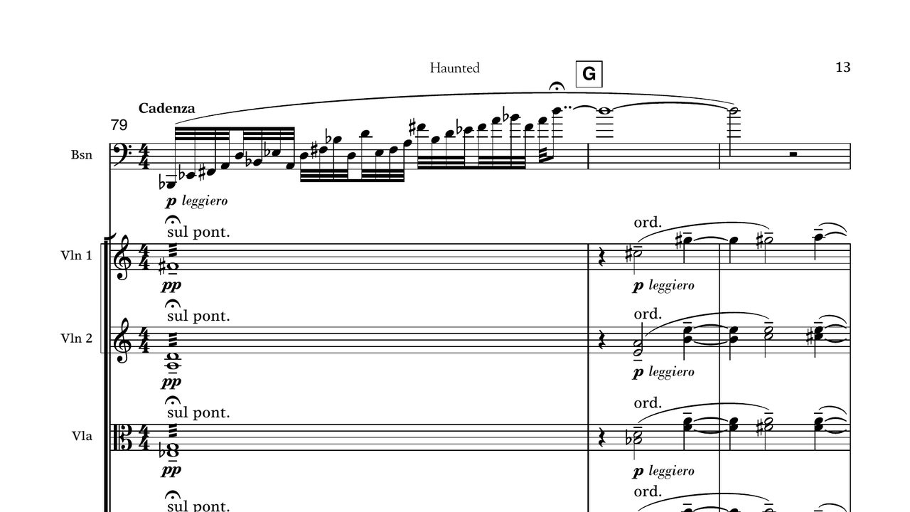 First page of the score of Haunted