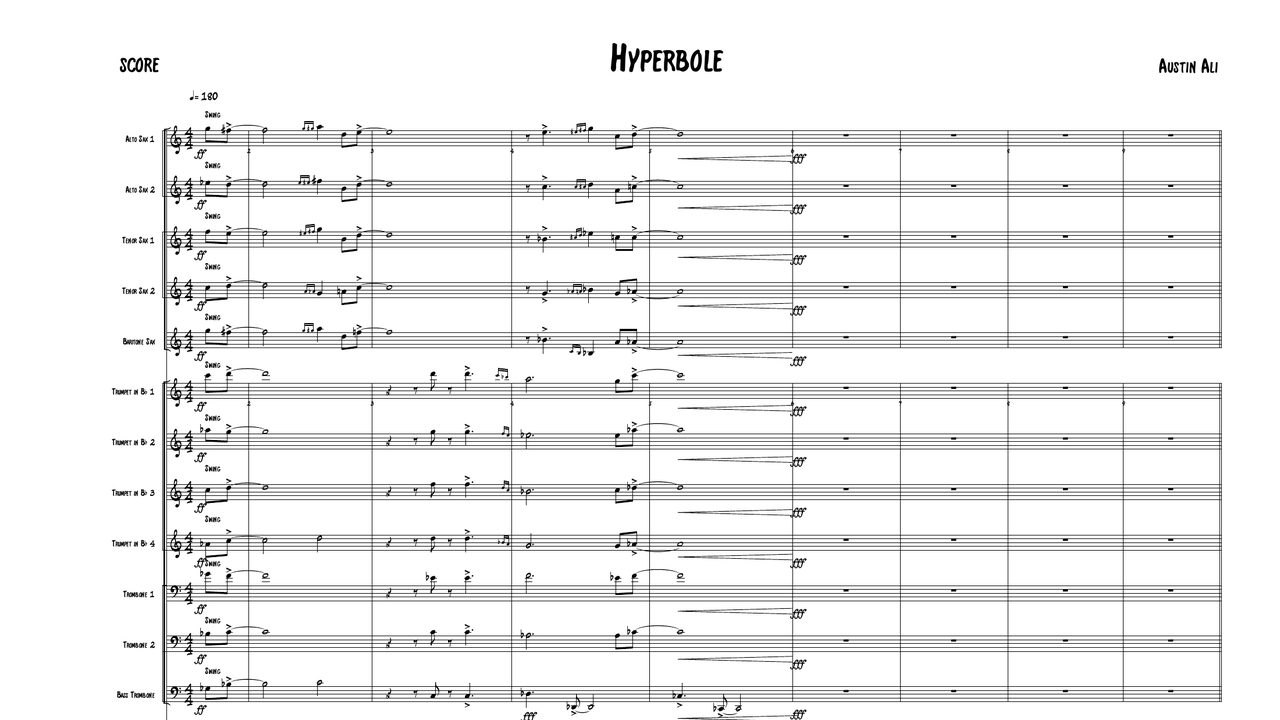 First page of the score of Hyperbole