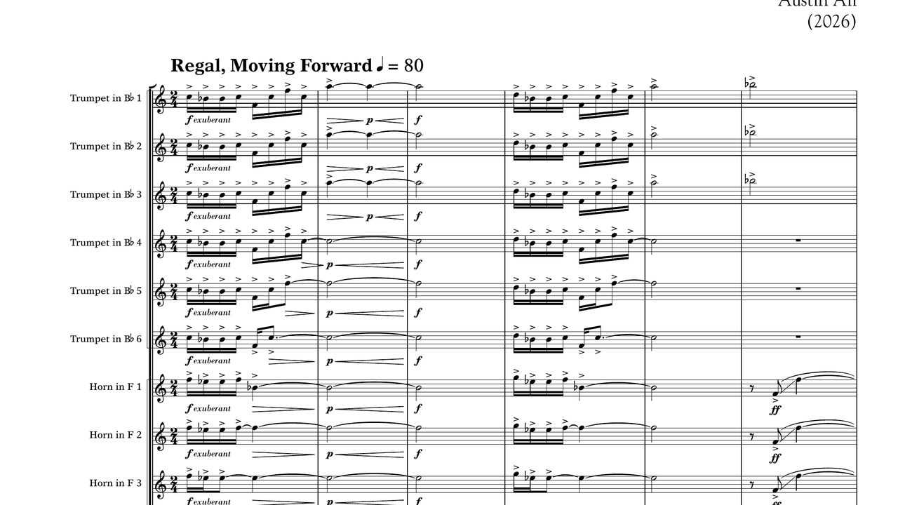 First page of the score of Infinite Resonances