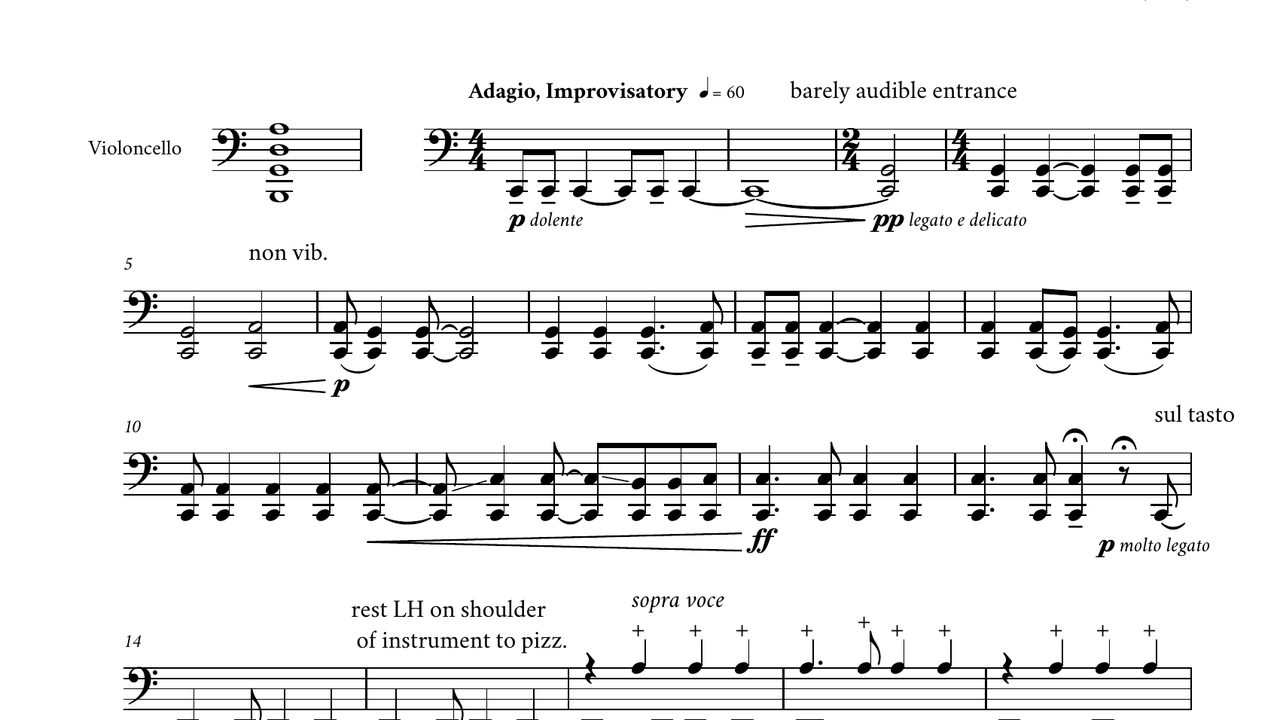 First page of the score of January 2021