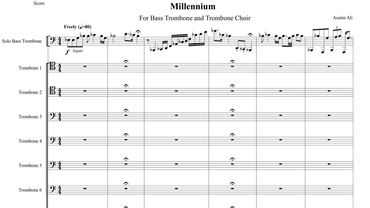First page of the score of Millennium