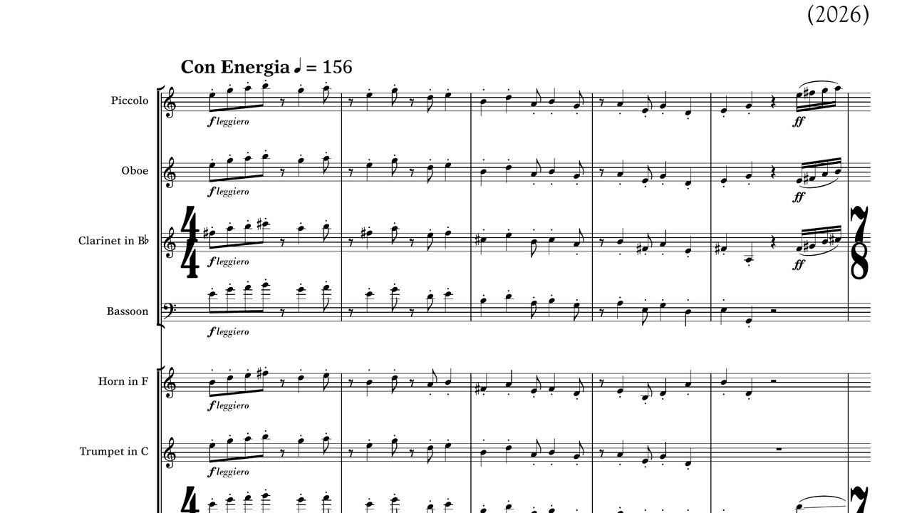 First page of the score of Moon Joy