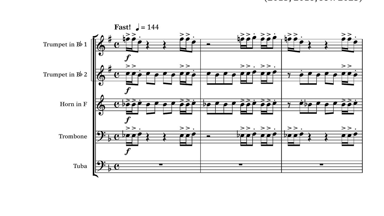 First page of the score of Ostinato