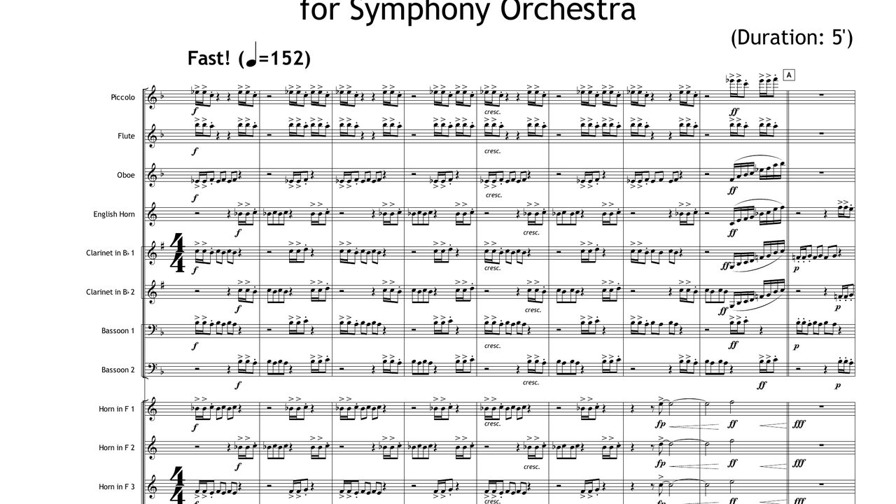 First page of the score of Ostinato