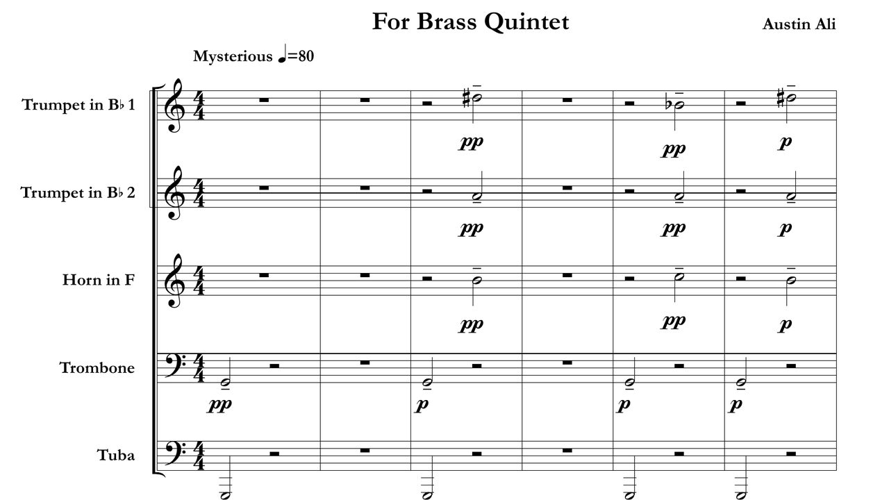 First page of the score of Santander Overture