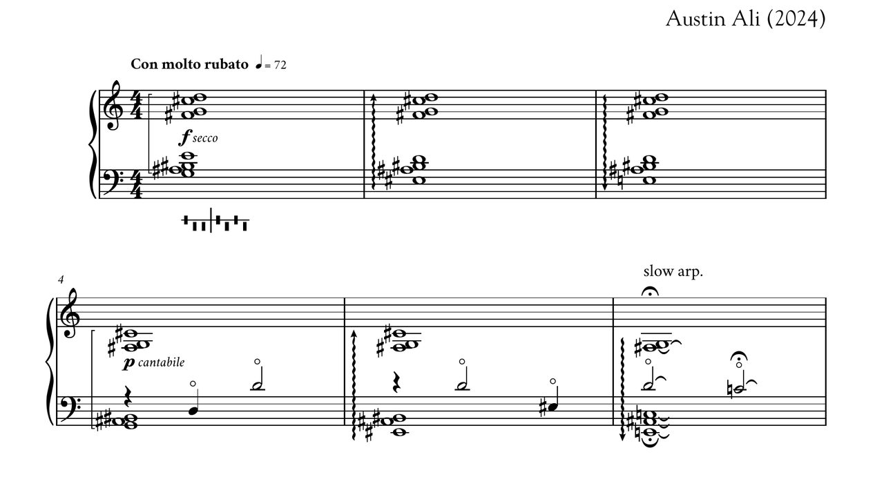 First page of the score of Space Scape